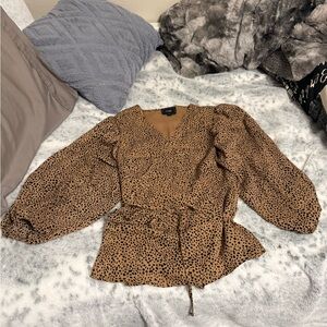 Elegant Brown Leopard Print Blouse